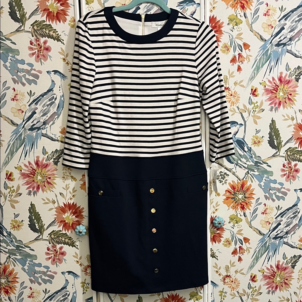 Striped Navy and White Dress